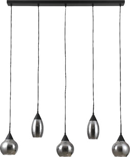 Furntastik Arona Hanglamp, 5-lichts, smoke glas
