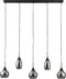 Furntastik Arona Hanglamp, 5-lichts, smoke glas