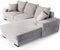 Furntastik Casarano 3 zits bank CL rechts, stof RIB, grijs
