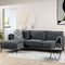 Furntastik Este 3 zits bank CL links, stof Fashion Velvet, donkergrijs