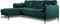Furntastik Etna 3 zits bank CL links, stof Fashion Velvet, groen