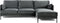 Furntastik Feltre 3 zits bank CL rechts, stof Fashion Velvet, donkergrijs