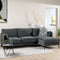 Furntastik Feltre 3 zits bank CL rechts, stof Fashion Velvet, donkergrijs