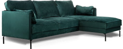 Furntastik Ferrara 3 zits bank CL rechts, stof Fashion Velvet, groen