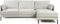 Furntastik Florence 3 zits bank CL rechts, stof Heaven, naturel