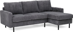 Furntastik Foggia 3 zits bank CL L+R, stof RIB, antraciet