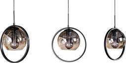 Furntastik Hanglamp, 3-lichts, H340 smoke glas