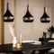 Furntastik Hanglamp, 3-lichts, H340 zwart