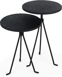 Furntastik Ravello Salontafelset rond van 2, Lava, zwart