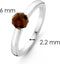 TI SENTO Ring 12128TB - Zilveren dames ring - Bruine gefacetteerde steen - Maat 56