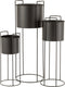 J-Line bloempot Op Voet - metaal - zwart - 3 stuks - 80 cm hoog
