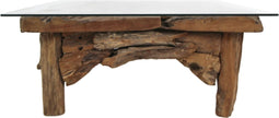 HSM Collection Salontafel Root - 90x90 cm - blank - teak