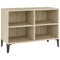 Tv-meubel met metalen poten 69,5x30x50 cm sonoma eikenkleurig