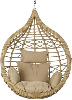 Hanging garden armchair DKD Home Decor Bruin 90 x 70 x 110 cm 100 x 70 x 125 cm Beige Synthetische rotan Aluminium Lichtbruin (1