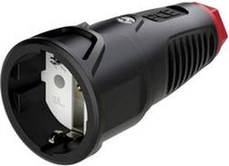 PCE 2510-src Koppeling met randaarde Kunststof, Rubber 230 V Zwart IP20