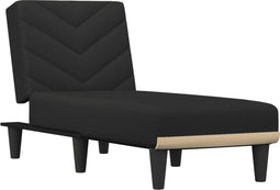 vidaXL - Chaise - longue - stof - zwart