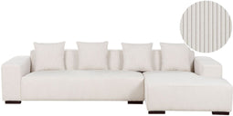 LUNGO - Hoekbank - Wit - Linkerzijde - 285 cm - Corduroy