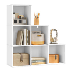 WOLTU SK061ws - Vakkenkast - 6 open vakken - Wit - 90,5 x 90,5 x 30 cm