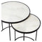 Atmooz - Bijzettafel Townsville (set van 2) - Rond - Binnen - Interieur -Wit marmer - Hoogte 48cm - Metaal en marmer