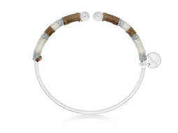 Scmyk BG-264 - Armband - Zilver plated met lichtbruin en gebroken wit - Havana Spritz