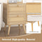 Rotan Nachtkastje - Mid-Century Modern - 2 Laden - 40 x 35 x 50 cm