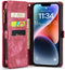 Caseme - Geschikt voor iPhone 15+ / 15 Plus - Vintage 2 in 1 portemonnee hoes - Rood
