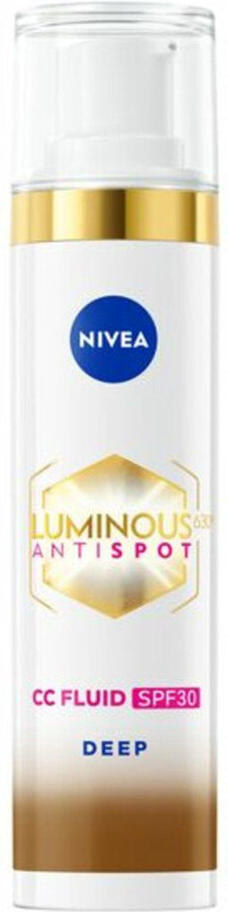 NIVEA Cellular LUMINOUS630 CC Fluid Cream met SPF 30 - Dark - Anti-Pigmentvlekken Crème - Gekleurde Dagcrème - Gezichtscreme - 40ml