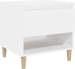 vidaXL - Nachtkastje - 50x46x50 - cm - bewerkt - hout - wit