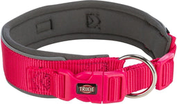 Trixie premium halsband voor hond extra breed fuchsia / grafiet grijs 46-55x5 cm