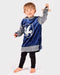 Den Goda Fen Verkleedkledij Ridder - Shirt in velvet met capuchon - 110-116cm - 4-6 jaar - Blauw