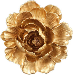 PTMD Mira Bloem Wanddecoratie - 20 x 4,5 x 20 cm - Polyresin - Goud