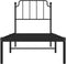 vidaXL - Bedframe - met - hoofdbord - metaal - zwart - 75x190 - cm