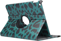 Tablet Hoes Geschikt voor Apple iPad 9 (2021) 9e generatie / Apple iPad 7 (2019) 7e generatie / Apple iPad 8 (2020) 8e generatie - 360° Draaibare Design Bookcase - Meerkleurig /Leopard Green