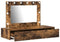 vidaXL - Wandmake-uptafel - met - LED-verlichting - in - Rook - Eik