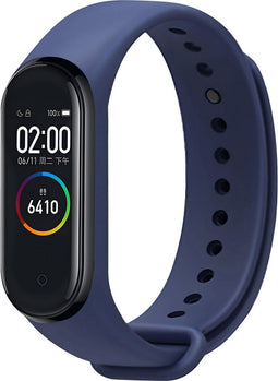 iMoshion Bandje Geschikt voor Xiaomi Mi Band 3 / 4 - iMoshion Siliconen band inkliksysteem ronde sluiting - Blauw