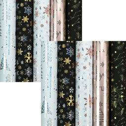 NORDIC LIGHTS Metallic kerstpapier - Cadeaupapier - 10 rollen 150 x 70 cm (10 stuks)