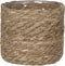 Mica Decorations Plantenmand - naturel bruin - rotan - 16 x 16 cm - Met plastic binnenkant