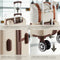 tectake® Kofferset - 13-delige Bagageset - 3 Stapelbare Koffers - TSA Cijferslot - Creme