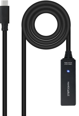 Nanocable 10.01.1311 - USB C Kabel - 5 m - Zwart