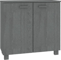 vidaXL - Dressoir - HAMAR - 85x35x80 - cm - massief - grenenhout - donkergrijs