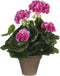Mica Decorations Geranium Kunstplant in Bloempot Stan - H34 x Ø20 cm - Paars