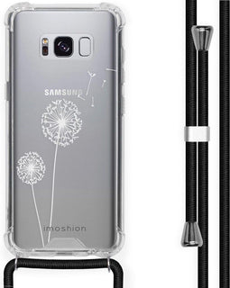 iMoshion Hoesje Geschikt voor Samsung Galaxy S8 Hoesje Met Koord - iMoshion Design Hoesje met Koord - Wit / Transparant / Dandelion