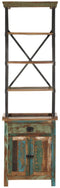 vidaXL - Hoge - kast - 55x30x180 - cm - massief - gerecycled - hout