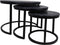 Salontafel District - ø65xø50xø40 - zwart - mangohout/ijzer - set van 3