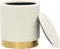 vidaXL - Hocker - met - opbergruimte - rond - fleece - wit