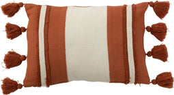 J-Line kussen Streep + Kwast - textiel - terracotta