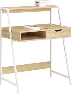 SoBuy FWT63-N - Bureau - Houtcomposite met Opbergruimte - Naturel