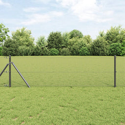 vidaXL - Gecoate - Omheining - Grijs - 0,4x25 - m - Staal