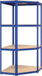 vidaXL - Opbergrek - 4-laags - 2 - st - staal - & - bewerkt - hout - blauw