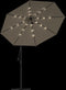 vidaXL - Zweefparasol - met - LED-verlichting - stalen - paal - 300 - cm - taupe